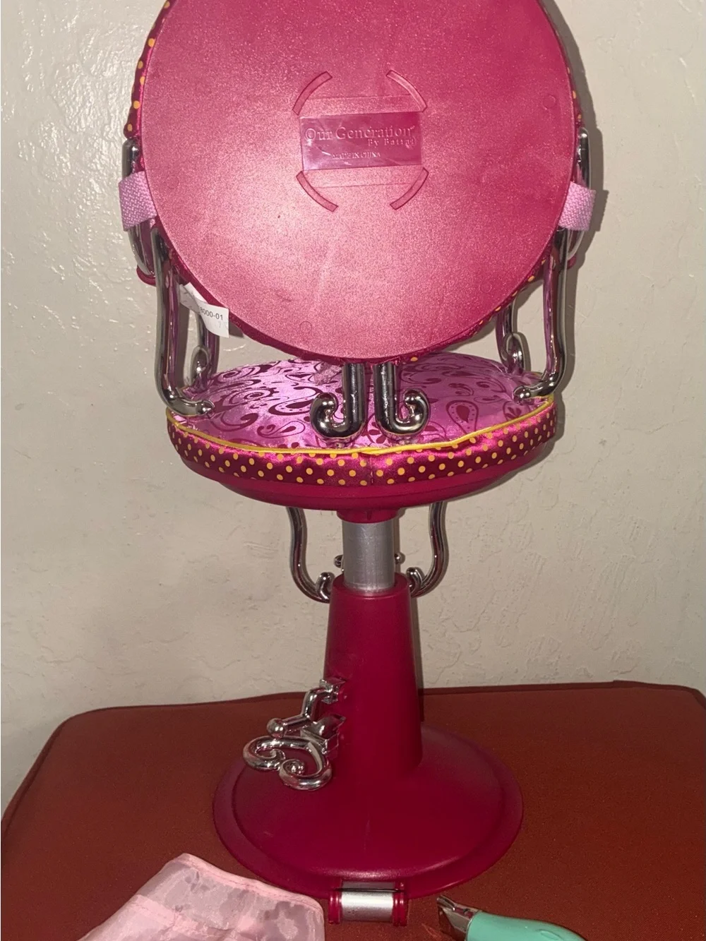Battat Our Generation Pink Fashion Salon Styling Chair for 18”Dolls